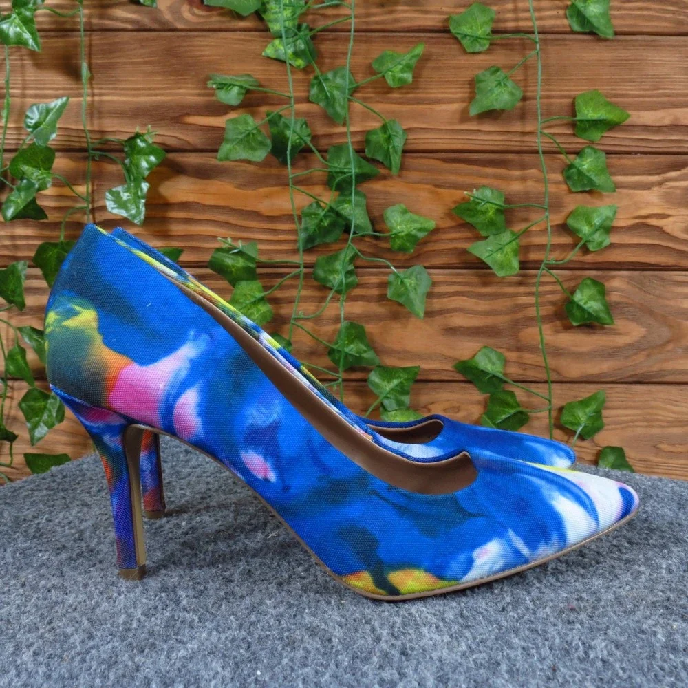 BCBGeneration Gaminkh Women Pump Size‎ 6B Dress Wedding Blue Abstract Floral